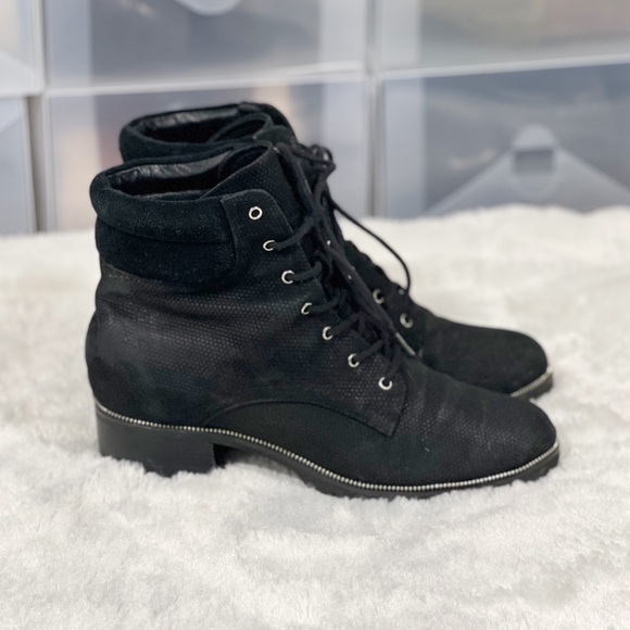 Botkier Alexa Black Suede Hiker Boots Size 7 - Picture 2 of 13